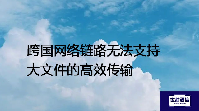 跨国网络链路无法支持大文件的高效传输 ---解决方案//世耕通信全球办公专网专线